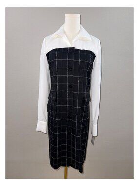 DKNY Plaid Long Sleeve Shirt Dress Size 2 - 1639